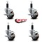 Service Caster 3'' Maroon Poly Swivel 1-1/8'' Expanding Stem Caster Set with Brake, 4PK SCC-EX20S314-PPUB-MRN-TLB-118-4 - alternate 4